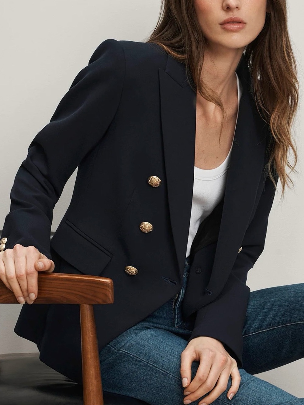 Veronica Beard Miller Dickey Jacket Navy Gold 4